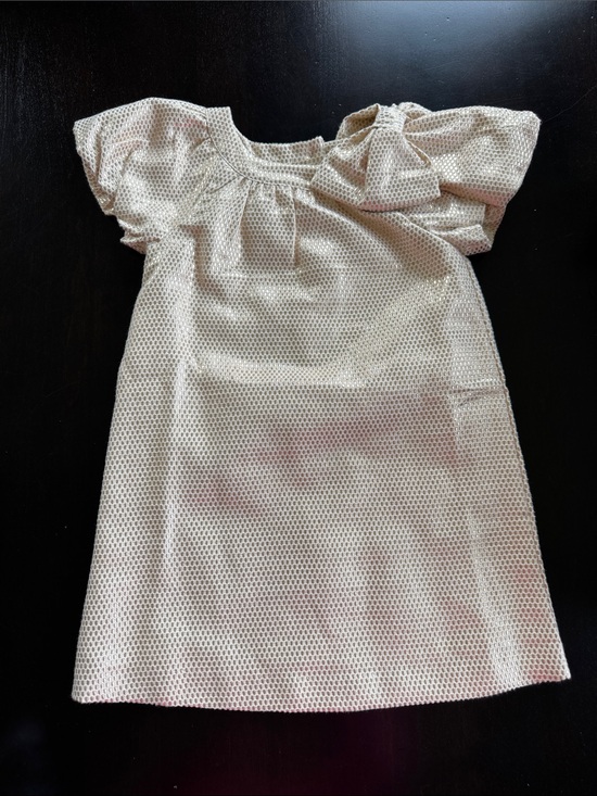 Janie and Jack Other - Janie and Jack Gold Metallic Dot Dress with Bow